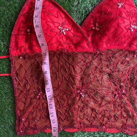 Red Y2K beaded top - Picture 9 of 11